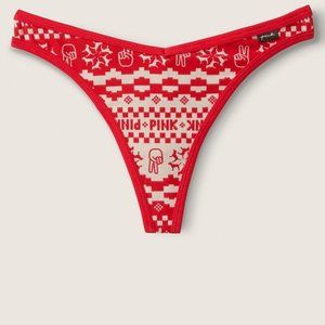 ❄VS PINK Cotton Thong Winter Sweater Look Snowflake Peace NWT